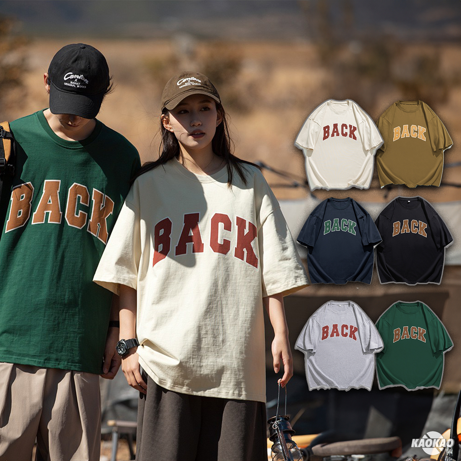 『現貨』 Nature BACK圖案 寬鬆落肩 短tee