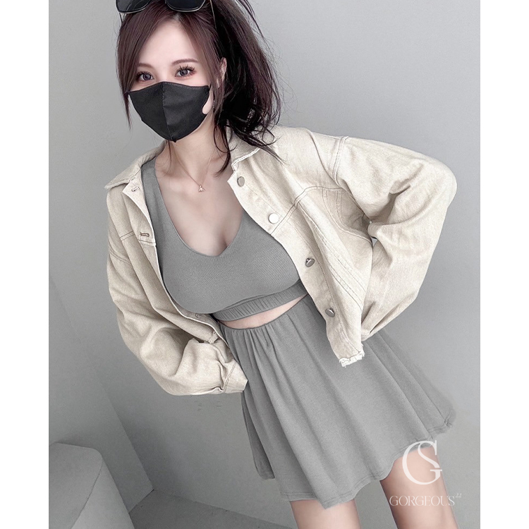 G6422 現貨「VV'BRA TOP+褲裙套裝」