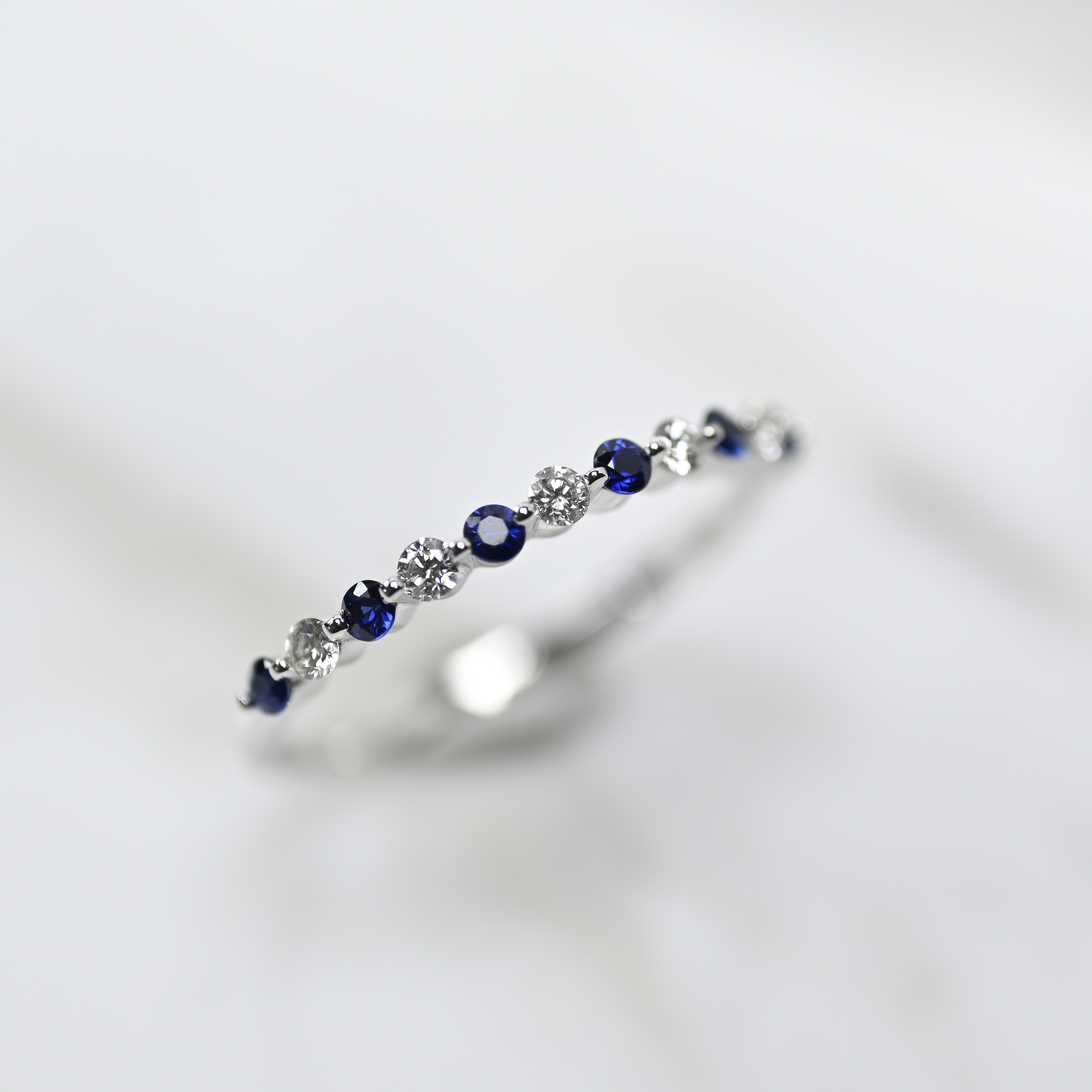 18K  Blue Sapphire Diamond Ring