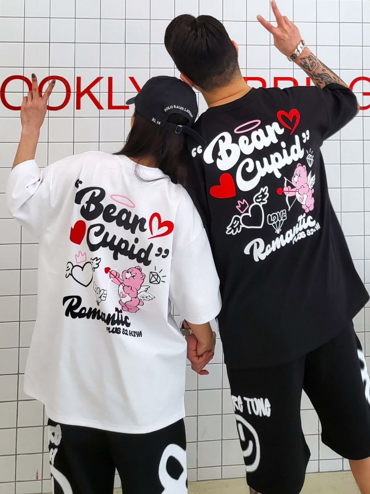 熊仔圖案英文字短袖Tee PLUS82HIYA-074T