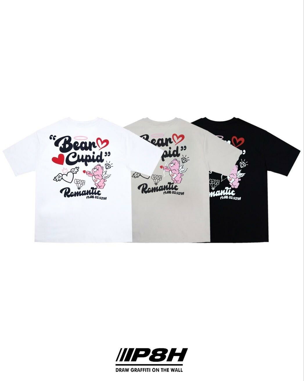 熊仔圖案英文字短袖Tee PLUS82HIYA-074T