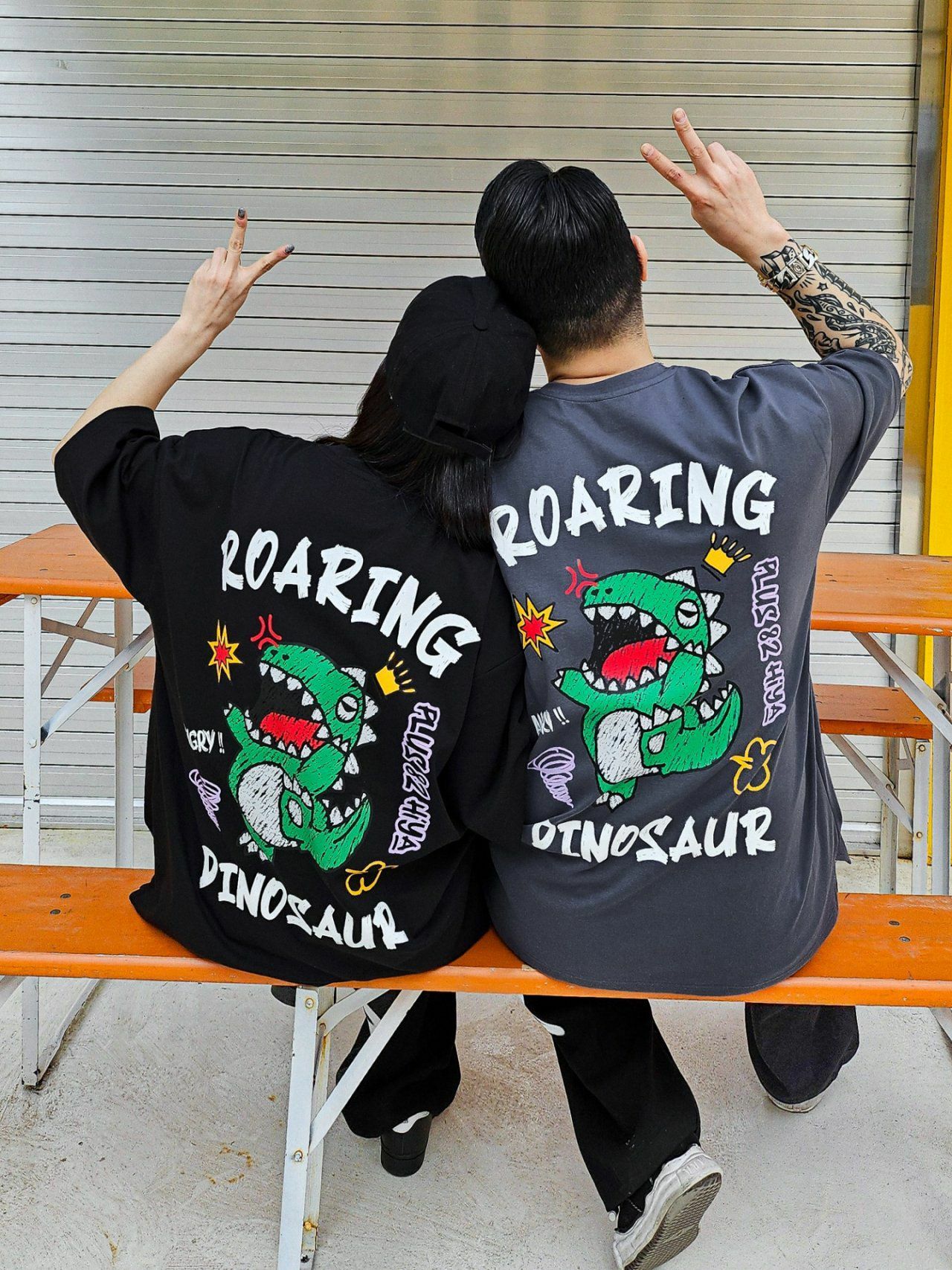 恐龍圖案英文字短袖Tee PLUS82HIYA-076T