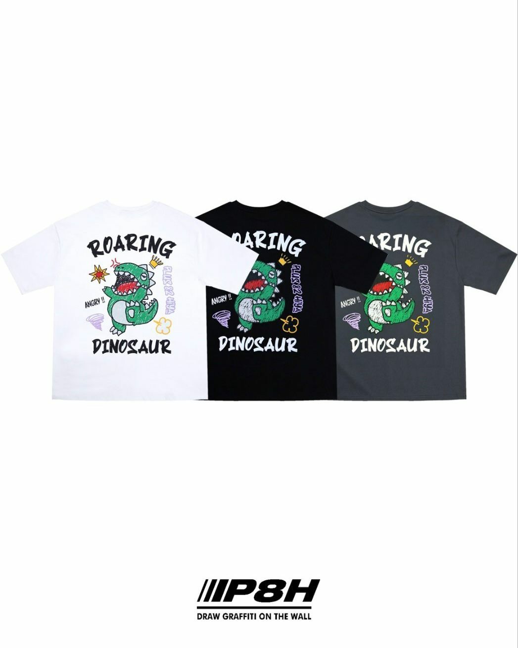 恐龍圖案英文字短袖Tee PLUS82HIYA-076T