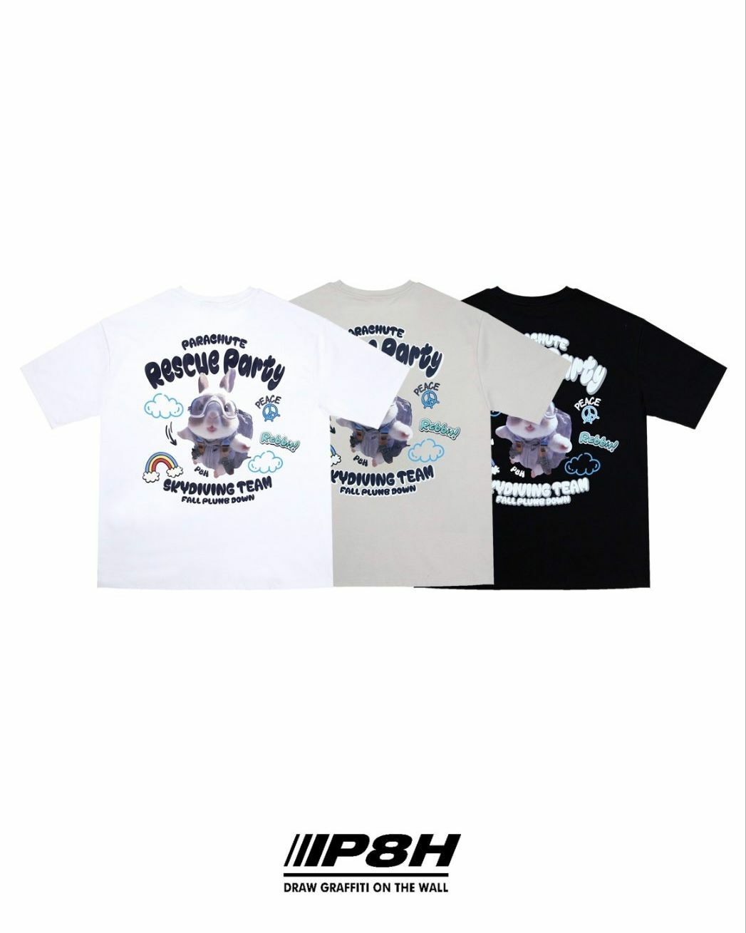 兔仔圖案英文字短袖Tee PLUS82HIYA-077T