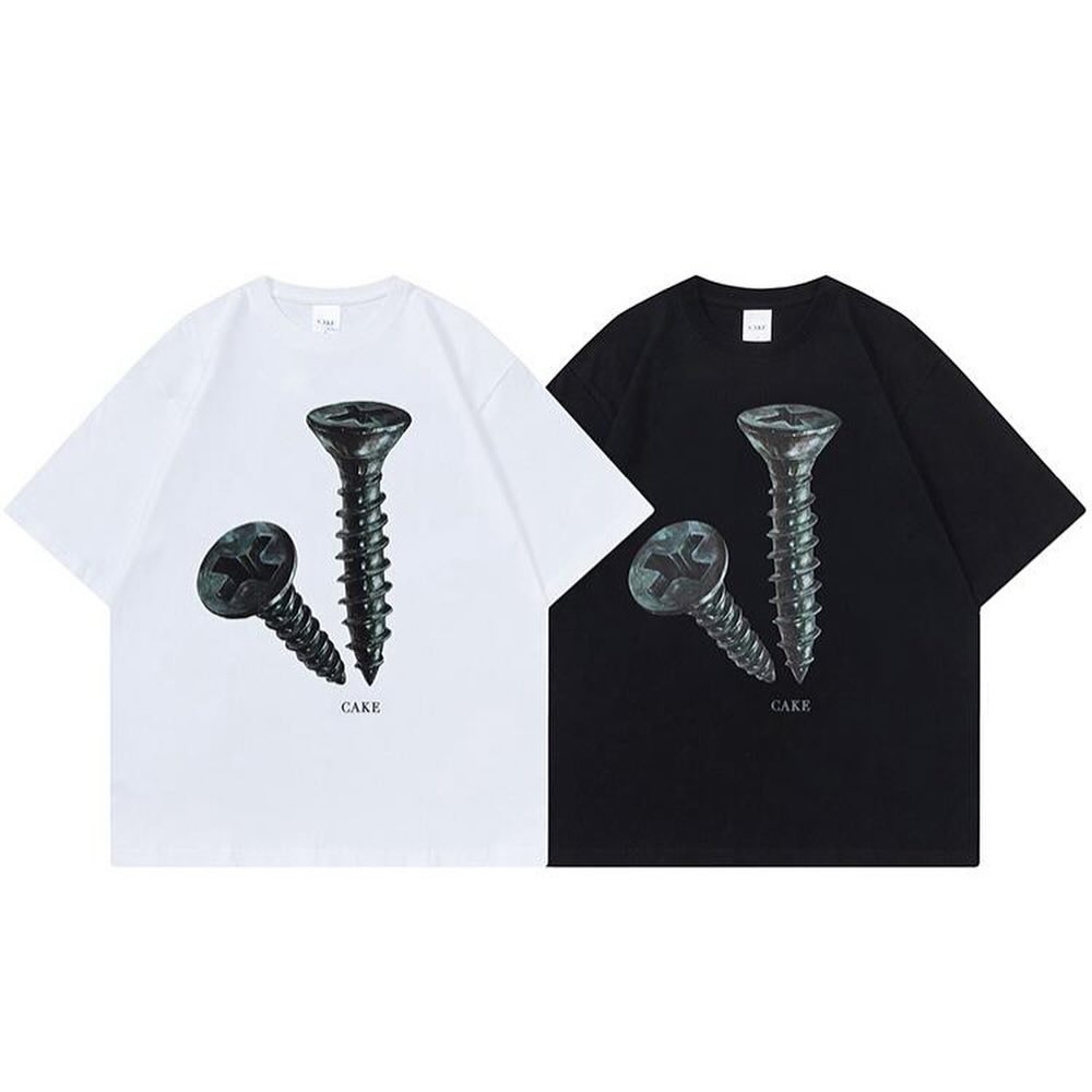 CAKE / Drill T-Shirt - Balck、White