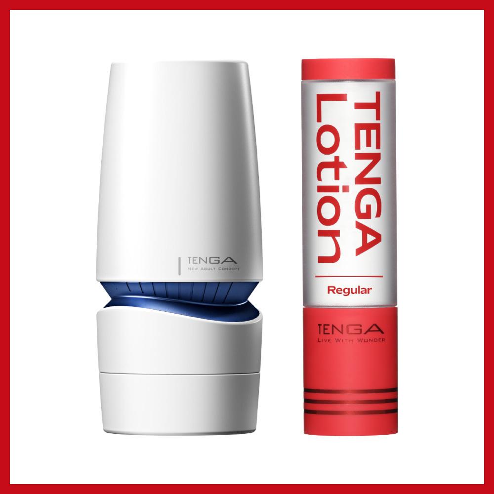 TENGA AERO 鈷藍環+TENGA LOTION 紅