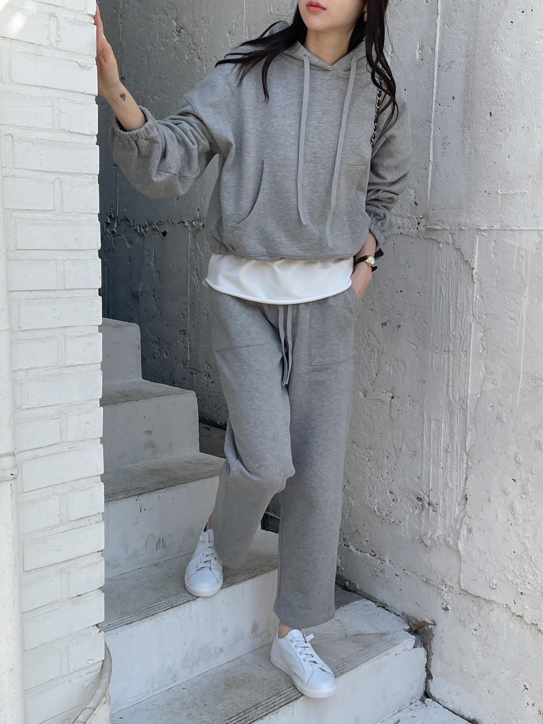 ᴴᴼᵀ ▸▸店長推薦◃◃ 秋冬新款/連帽棉套裝(簡約灰) MANIFEST正韓🇰🇷