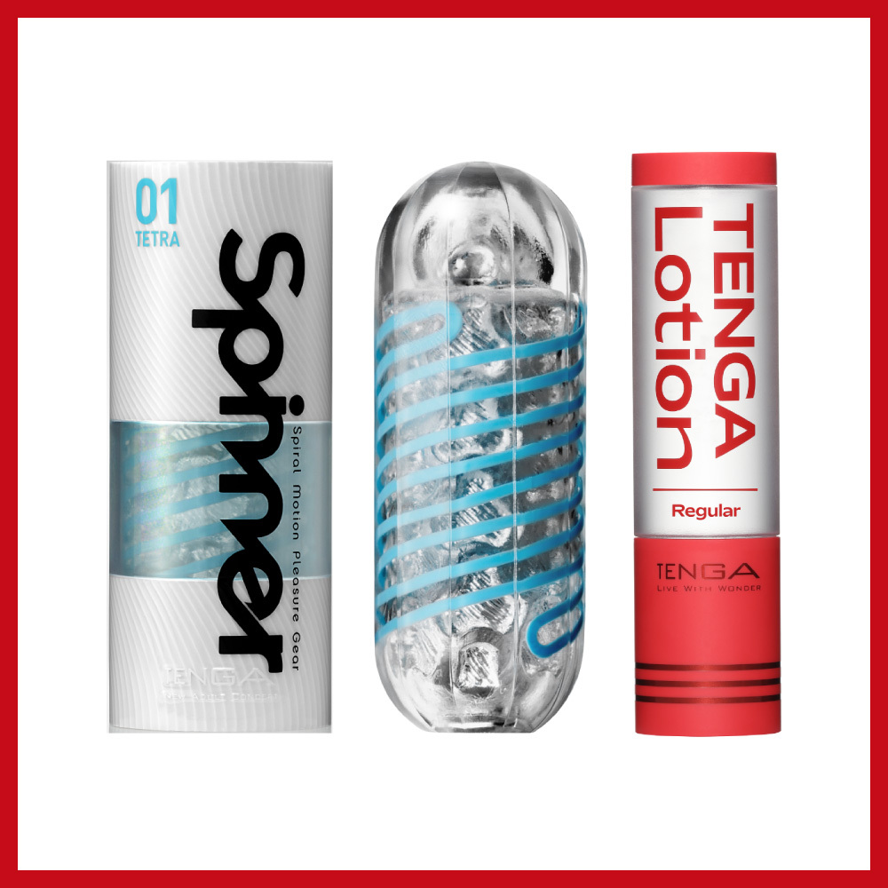 TENGA SPINNER 波刀紋+TENGA LOTION 紅