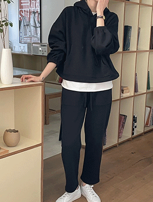 ᴴᴼᵀ ▸▸店長推薦◃◃ 秋冬新款/連帽棉套裝(低調黑) MANIFEST正韓🇰🇷