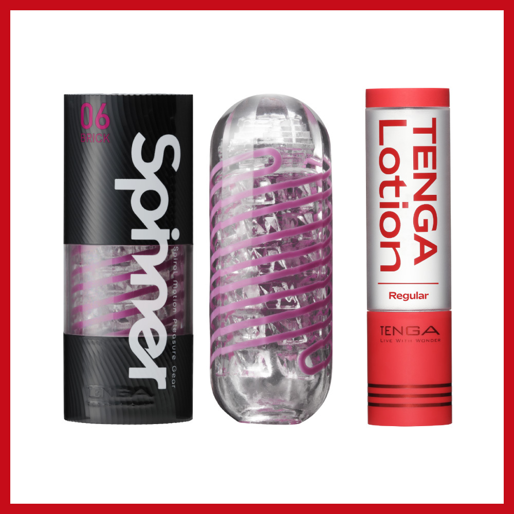TENGA SPINNER 衝擊磚+TENGA LOTION 紅