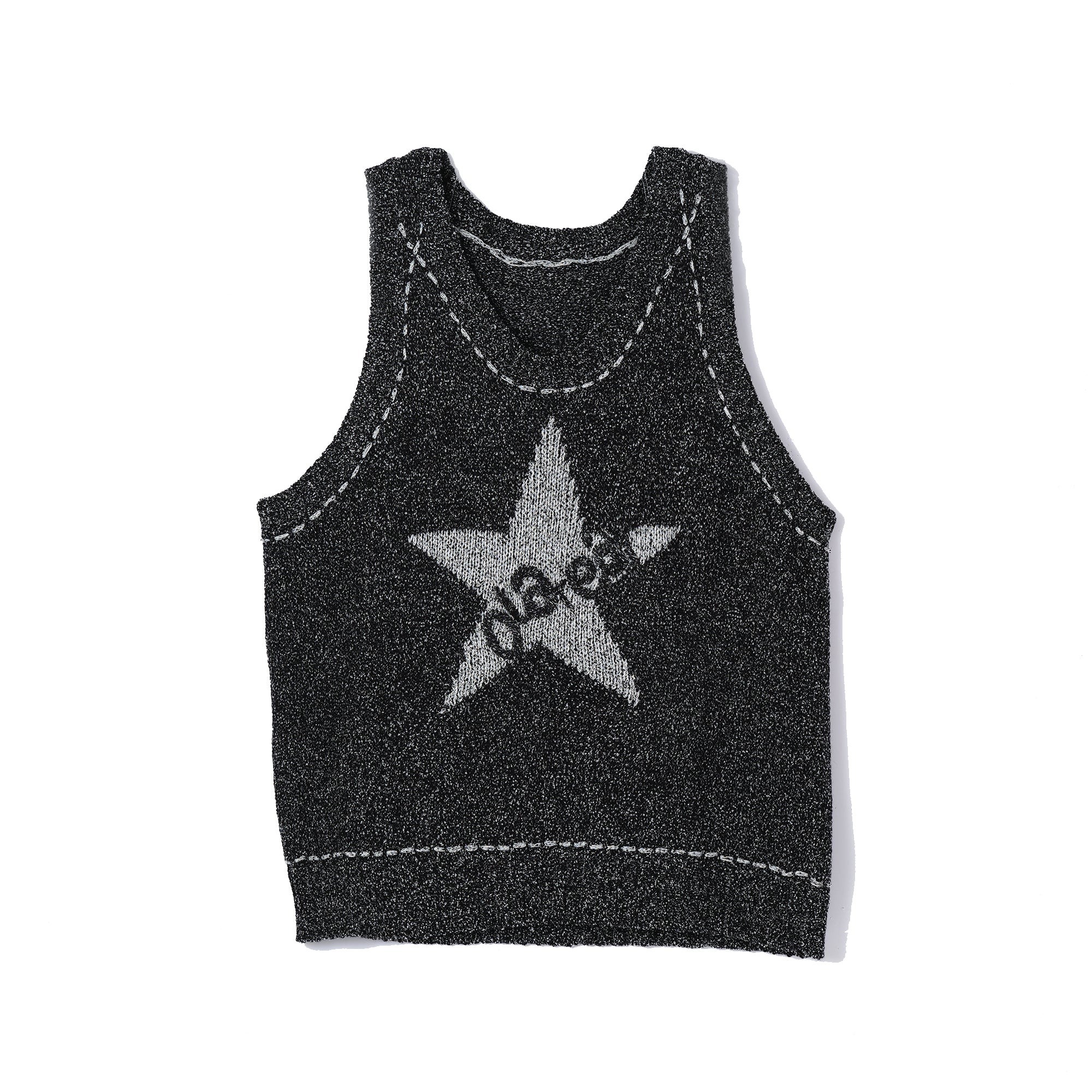 Plateau - logo knit vest 黑色