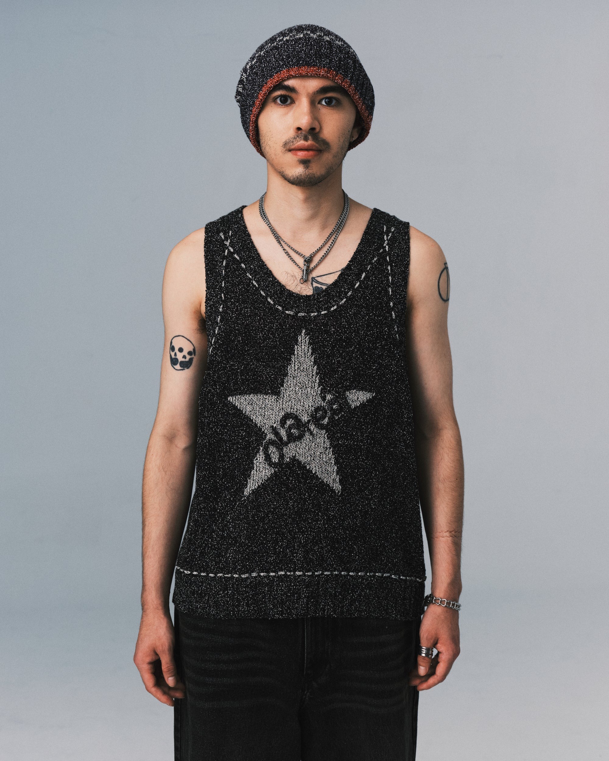 Plateau - logo knit vest 黑色