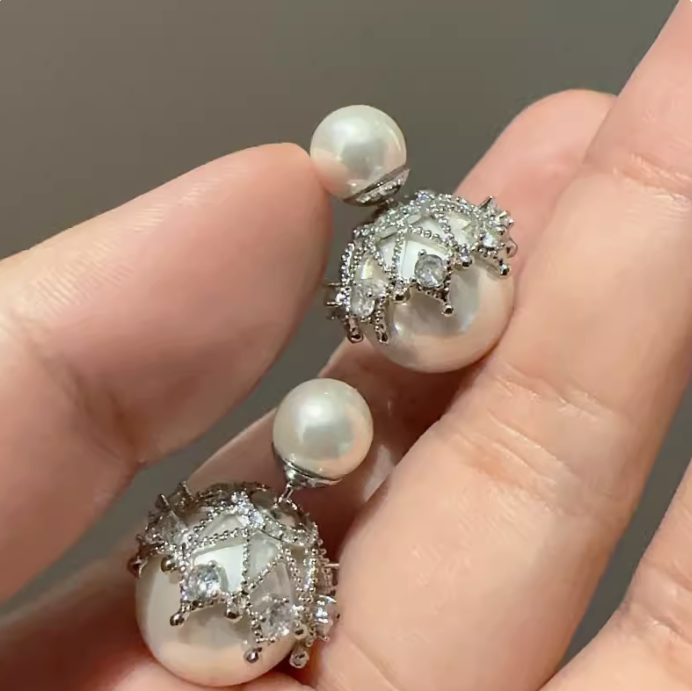 Chanel-style Pearl Mermaid Princess Earrings