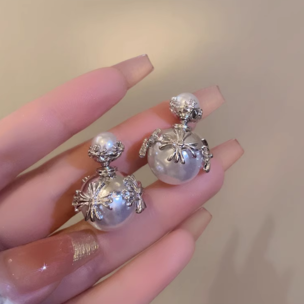 Luxury Cross Pearl Earrings