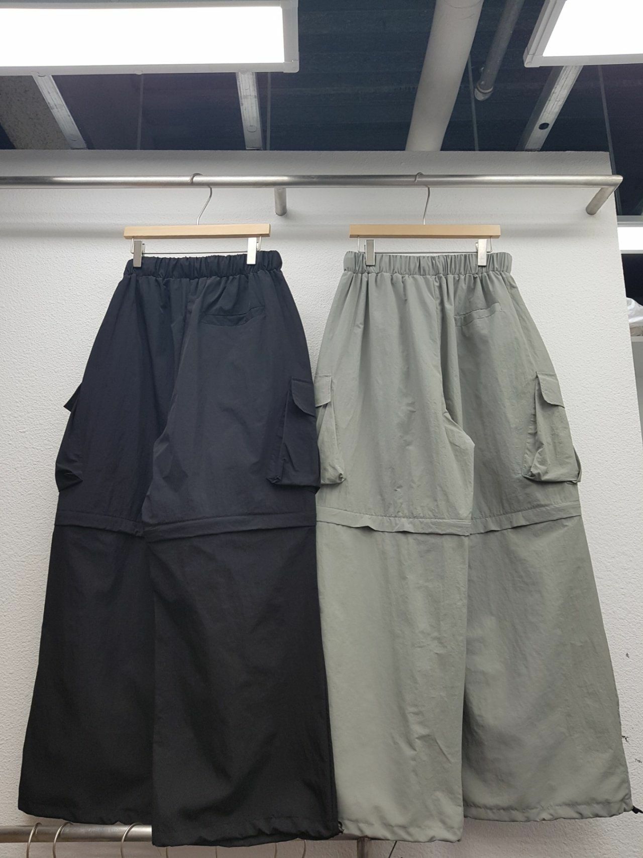 淨色拉鍊工裝鬆身褲 GAME-007P