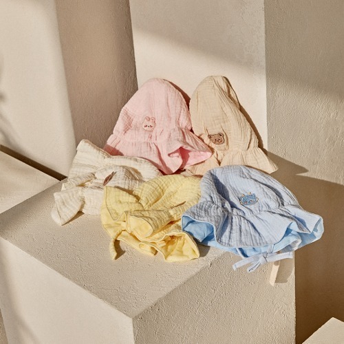 24S/S🌸BABYDOLL系列-泡泡棉紗波奈特帽