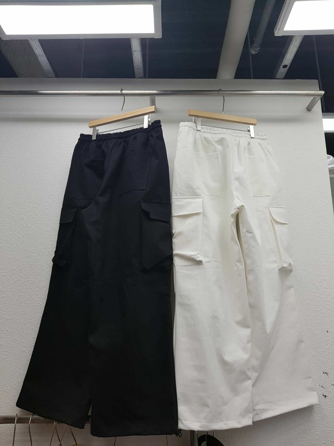 仿舊淨色工裝可束腳鬆身褲 GAME-010P