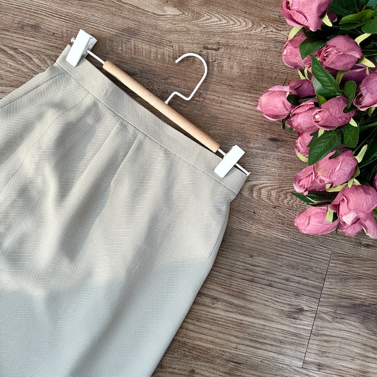 日本製灰色斜紋古著半身裙