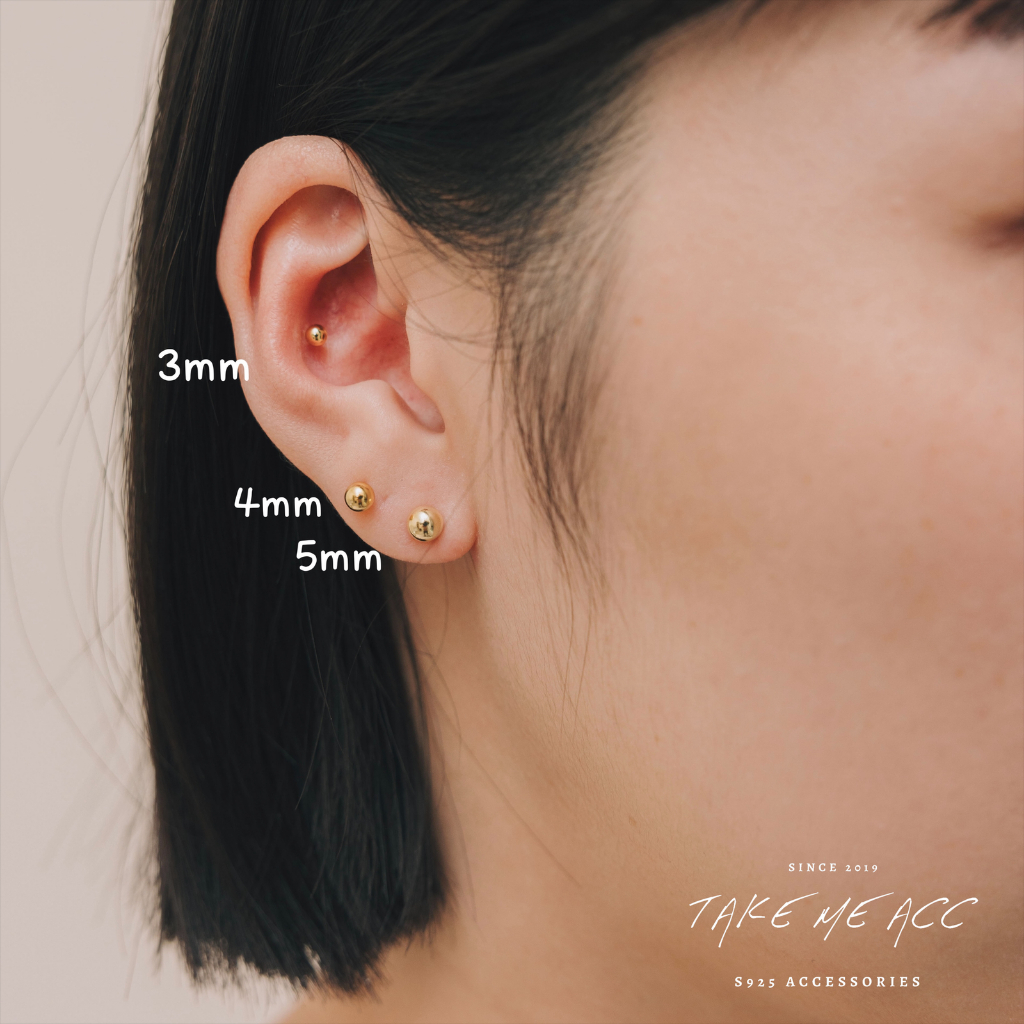 迷你小圓珠 │ 全純銀耳環