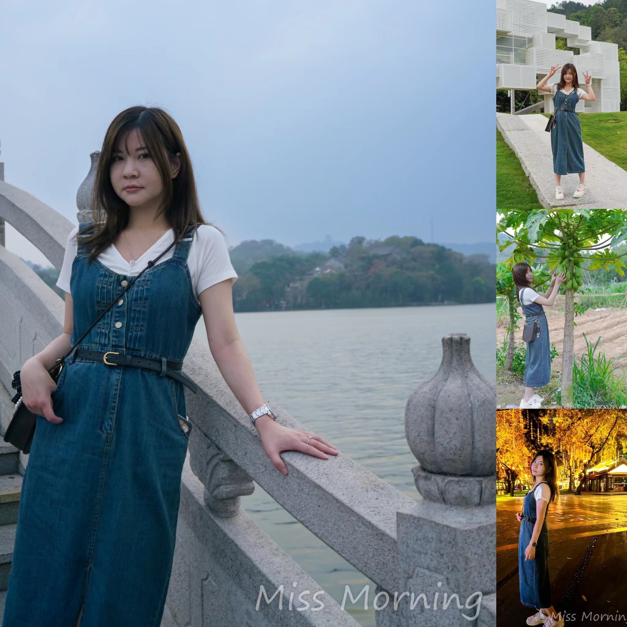 吊帶工人款牛仔裙(13819)