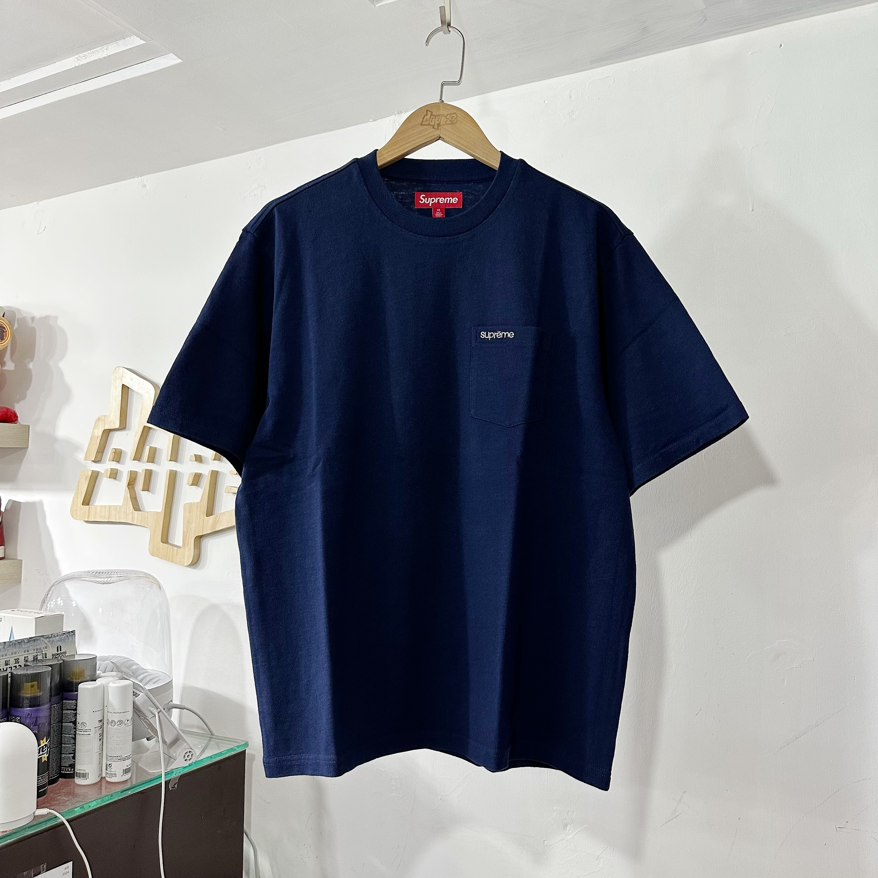 Supreme  S/S Pocket Tee Navy