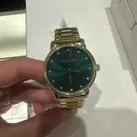 [S] LUXURY WATCH COACH 14504069 GRAND GREEN DIAL GOLD STAINLESS STEEL WATCH, 885997475488 (SZZ329)