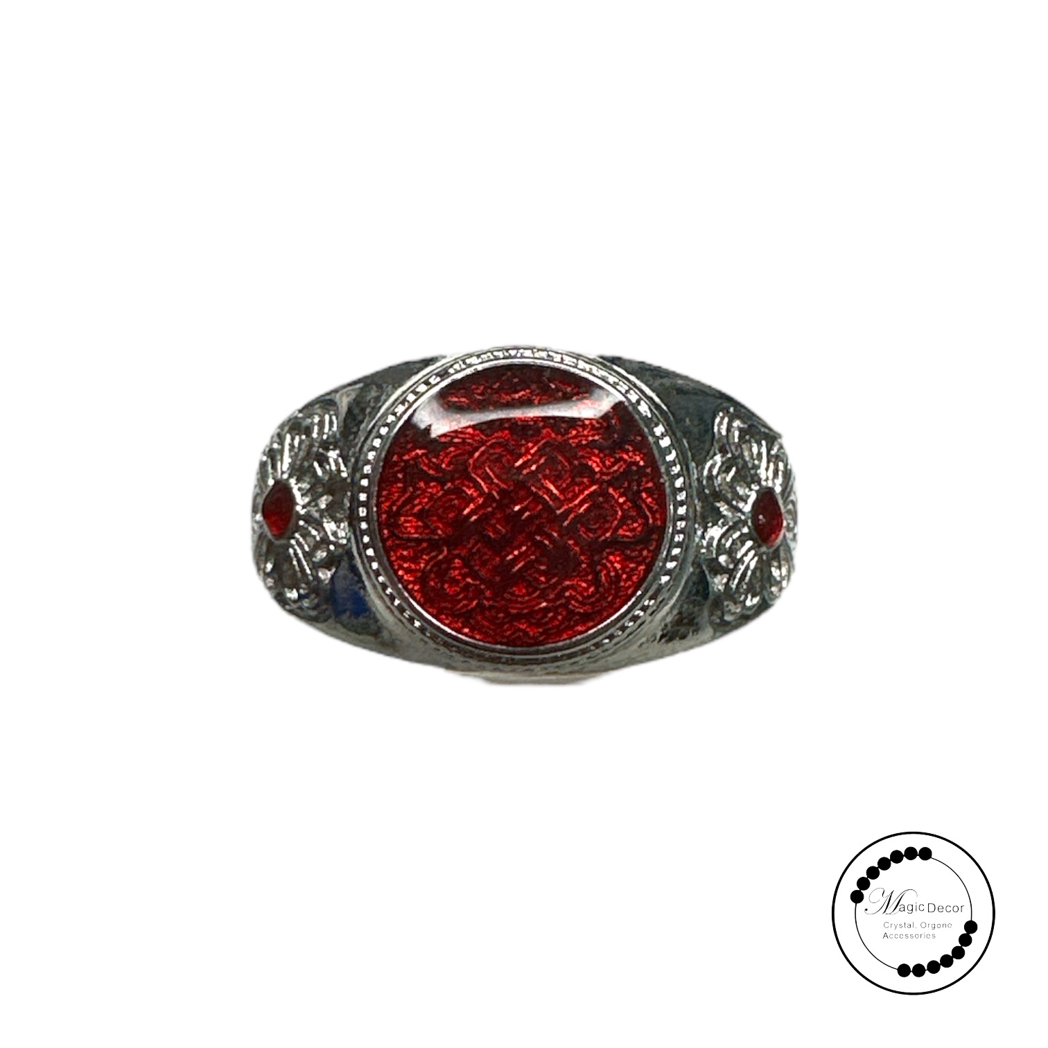 251110 - D46 雍宮八吉祥紅色戒指（廣結良緣）（送布袋）