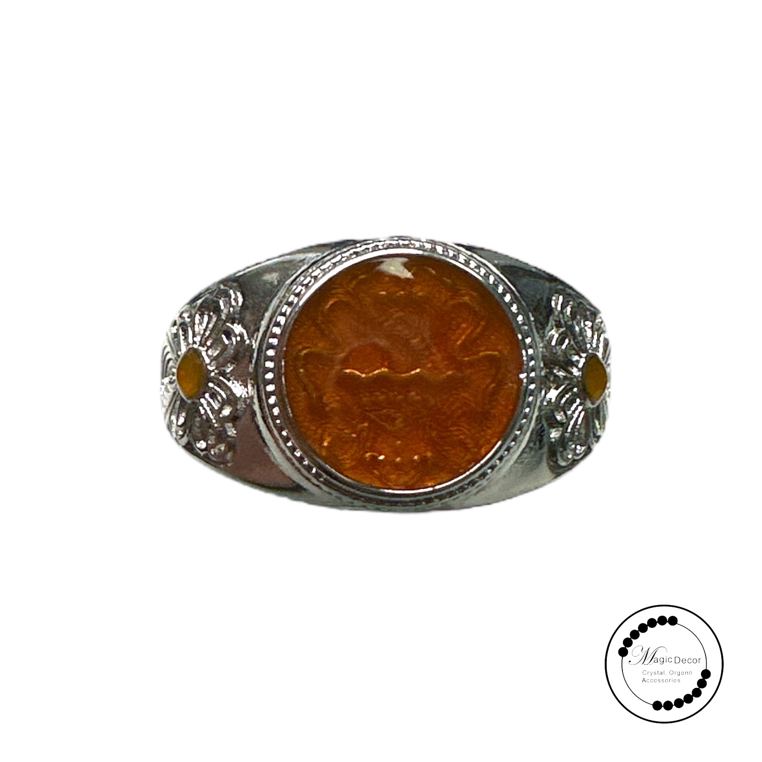 251110 - D47 雍宮八吉祥橙色戒指（步步高升）（送布袋）