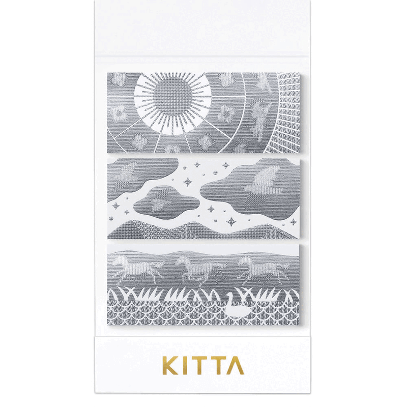 大自然 雷射銀箔 隨身攜帶和紙膠帶 KITPP005｜日本 KITTA