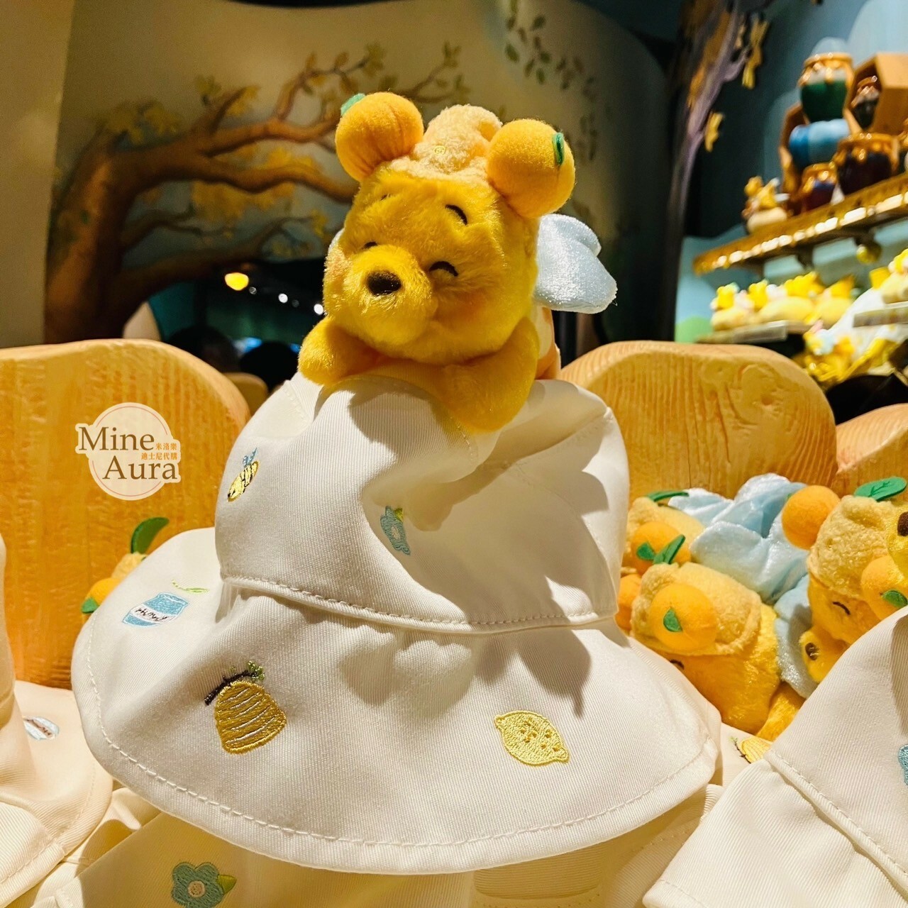 春日系列 小熊維尼 Winnie the Pooh 絨毛趴趴造型 漁夫帽 帽子 -香港迪士尼樂園