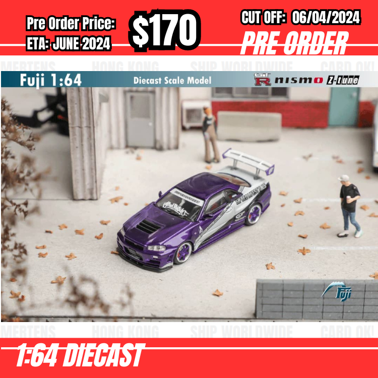 RS-$170  * Fuji * 1:64 Nissan Skyline GTR R34 Nismo Z-Tune Gifted Purple [OD04/04]