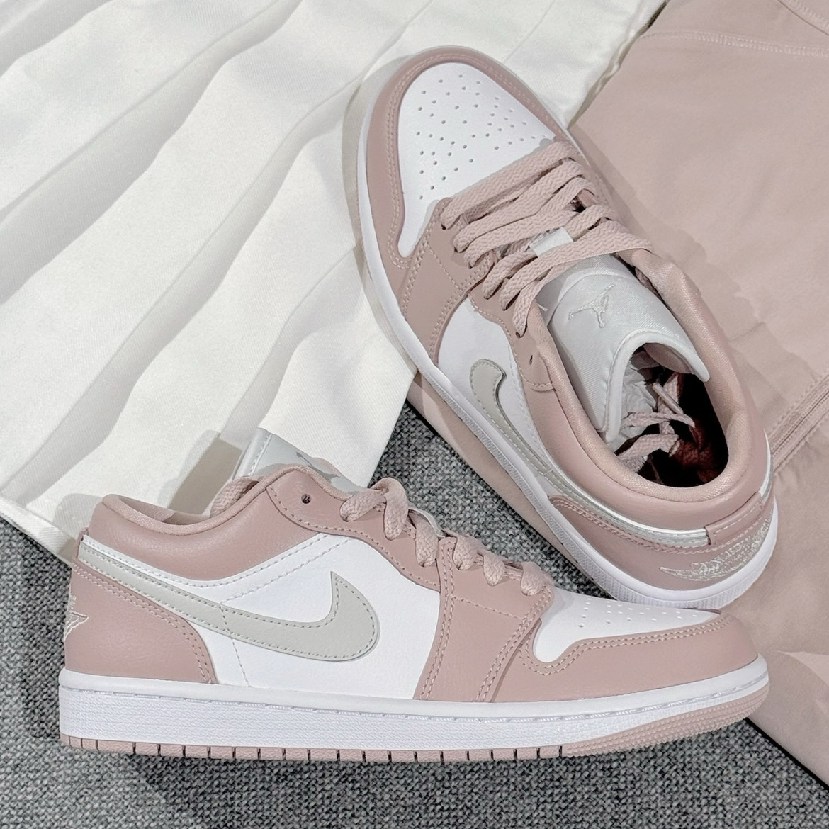 Nike Air Jordan 1 Low Crimson Tint 淺粉灰 乾燥玫瑰粉