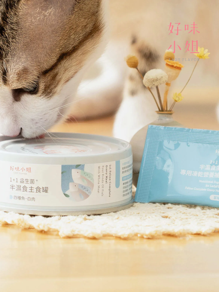 【LADY FLAVOR 好味小姐】1+1益生菌半濕食主食罐｜四種魚 (白肉)