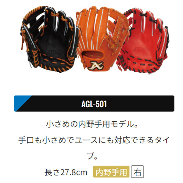 アトムズ　硬式グラブ　限定AGL-501C ATOMS Global Line 硬式グローブ 内野手用 AGL-501