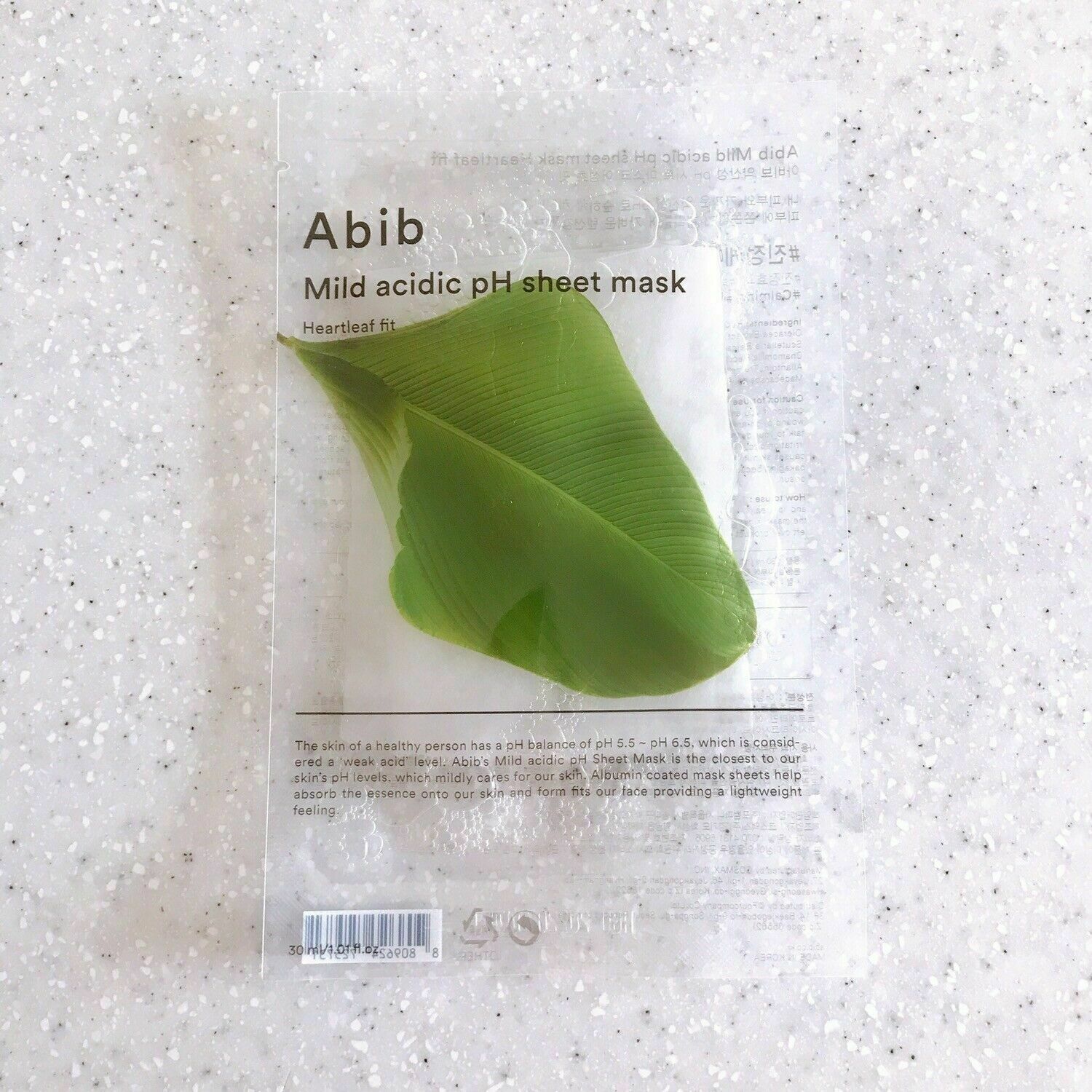 Abib 【1 pcs】MILD ACIDIC pH SHEET MASK - HEARTLEAF FIT 30ml