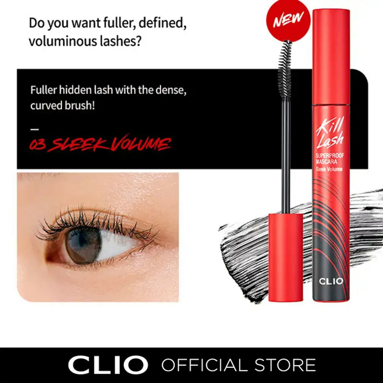 CLIO CLIO KILL LASH SUPERPROOF MASCARA #03 SLEEK VOLUME (8809691976043)