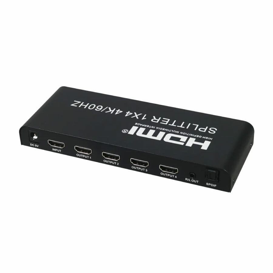 伽利略 HDMI 4K@60Hz 影音分配器 1進4出 (帶音源分離)