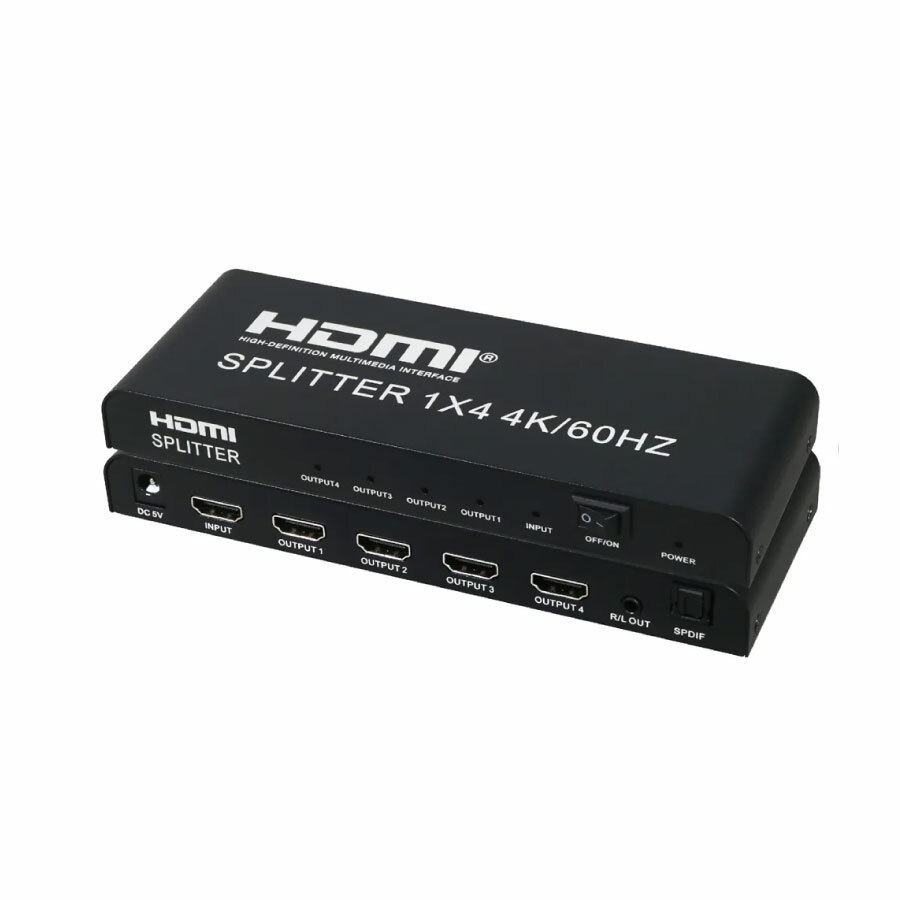 伽利略 HDMI 4K@60Hz 影音分配器 1進4出 (帶音源分離)