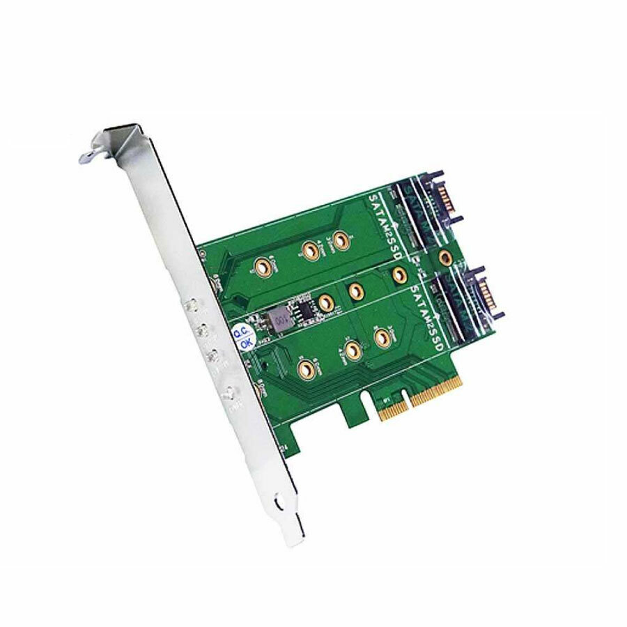 伽利略 PCI-E 4X M.2(NVMe)1埠+(NGFF)2埠 SSD 轉接卡