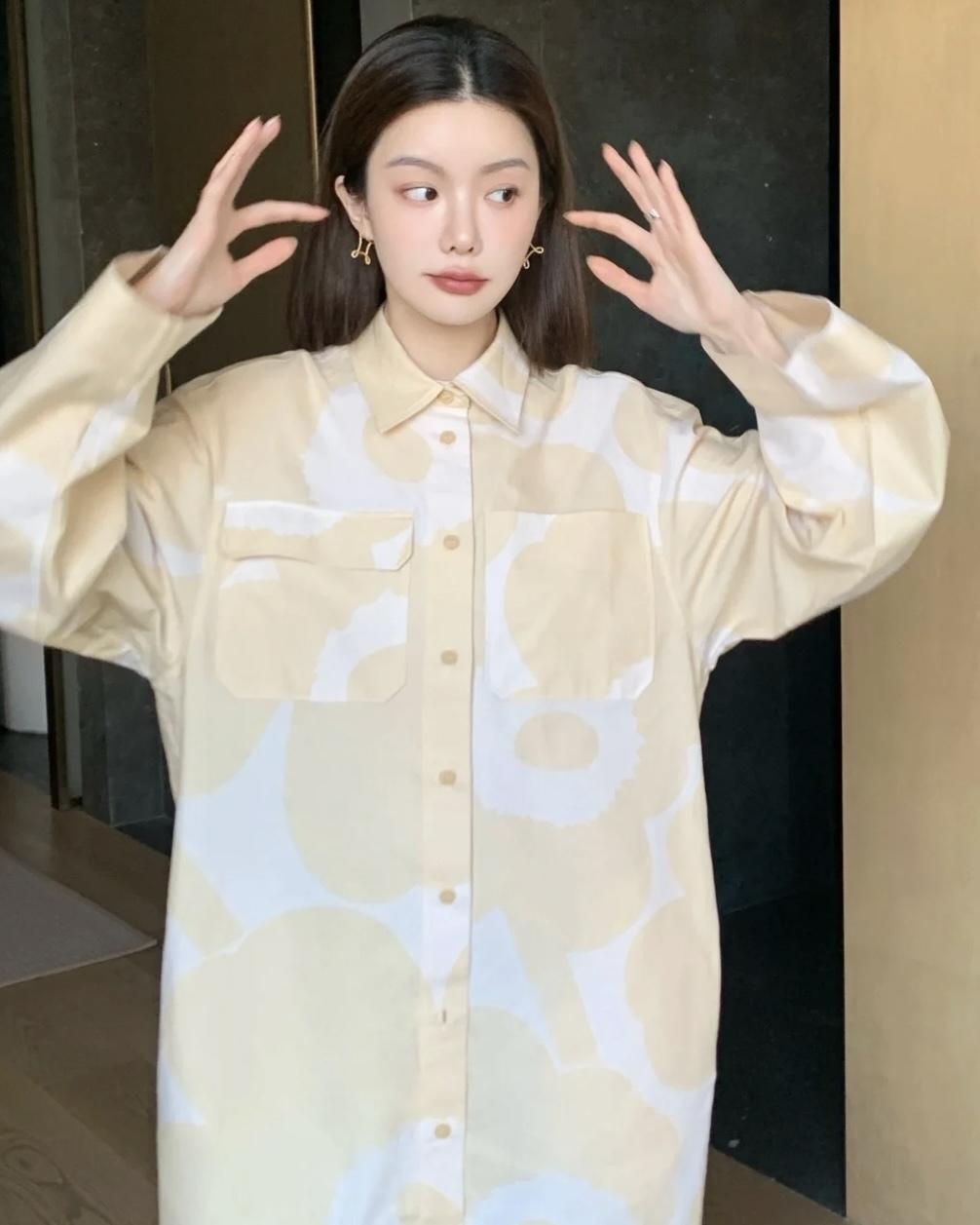 代購現貨 ｜ marimekko 黃色Unikko 長恤衫 |Monokromi Unikko