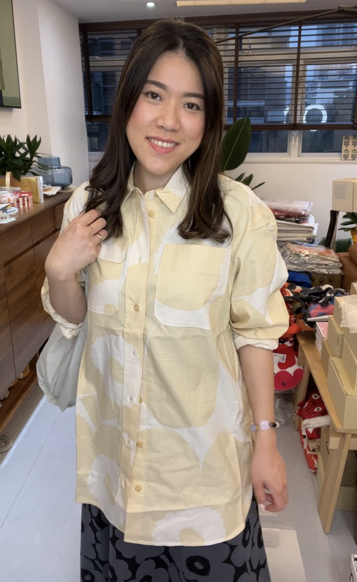 代購現貨 ｜ marimekko 黃色Unikko oversize短恤衫