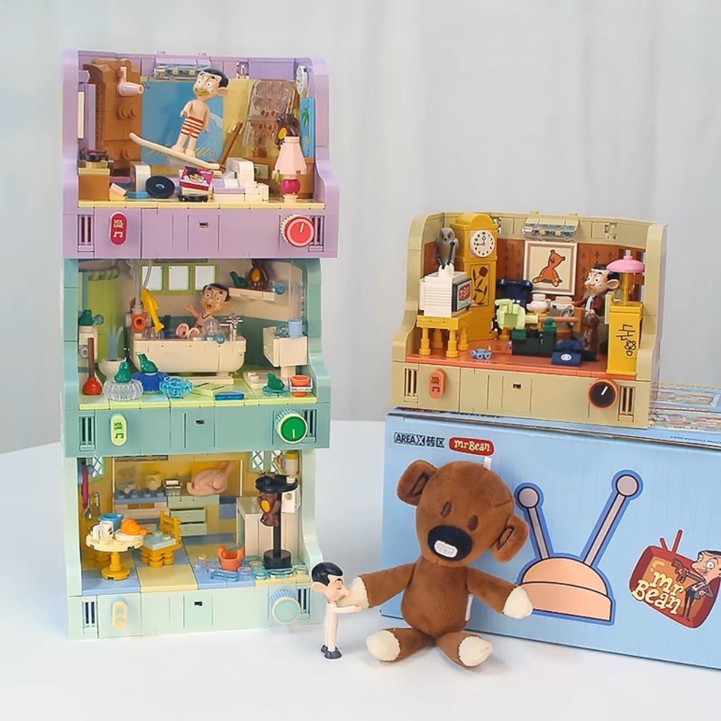 代購 AREAX磚區 X 豆豆先生聯名 拼裝創意積木 共4款