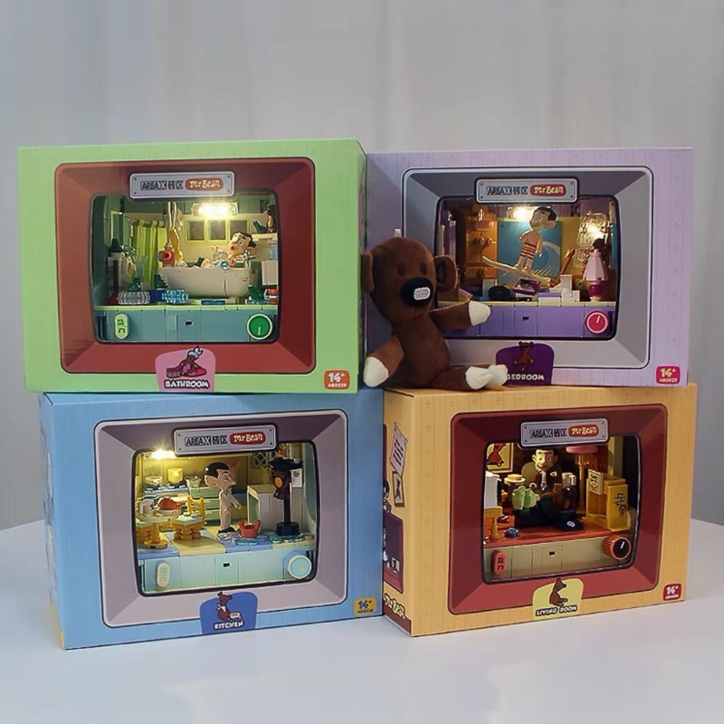 代購 AREAX磚區 X 豆豆先生聯名 拼裝創意積木 共4款