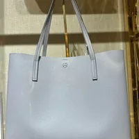 [S] TORY BURCH 147947-030 BLAKE CENTER ZIP TOTE,BAY GRAY/LIGHT UMBER, 196133687697 (STB517)