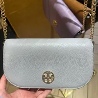 [S] TORY BURCH 153566-029 CHELSEA PEBBLED CROSSBODY BAG,BAY GRAY, 196133922392 (STB521)