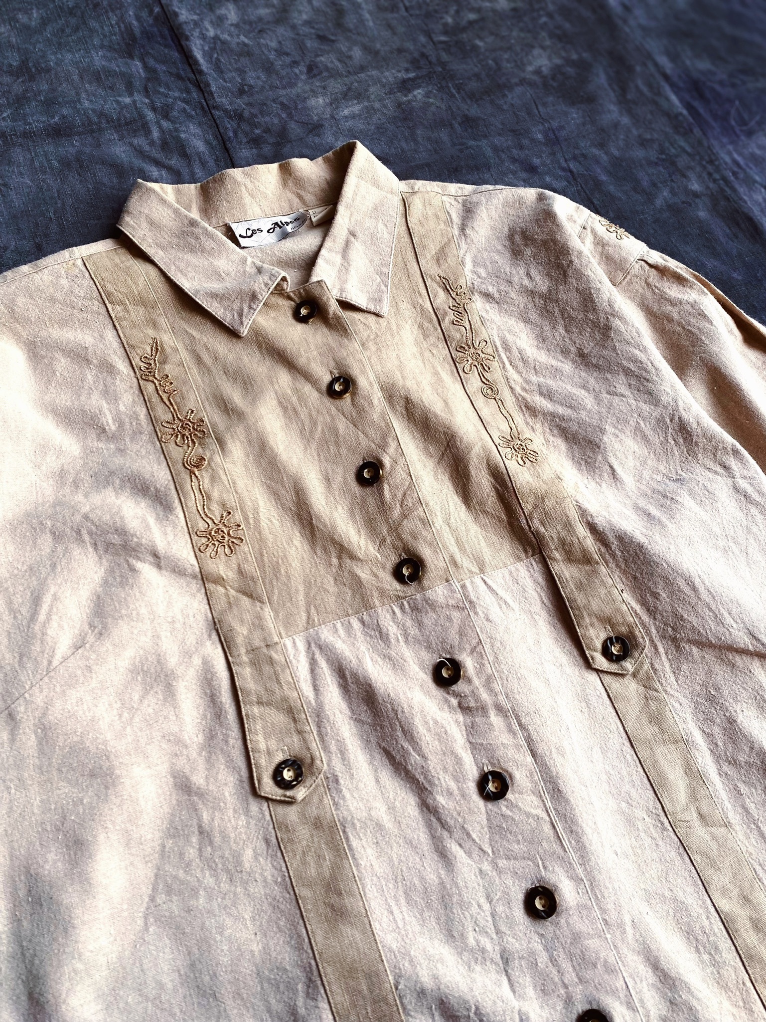 Tylorean Pullover shirts /古著提洛爾襯衫-雙層蕨類