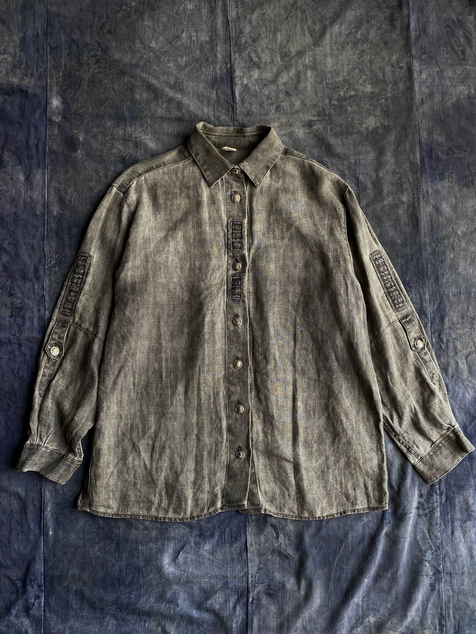 Tylorean Pullover shirts /古著提洛爾襯衫-隕石灰