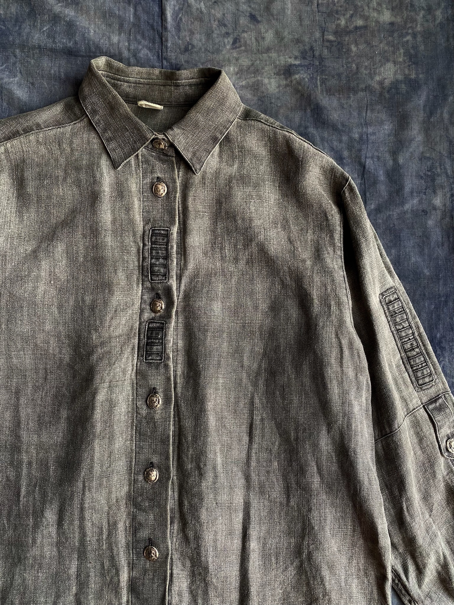 Tylorean Pullover shirts /古著提洛爾襯衫-隕石灰