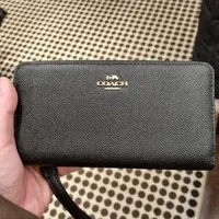[S] COACH C3441 CROSSGRAIN LONG ZIP AROUND WALLET,IM/BLACK, 195031251580 (SCO726)