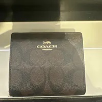 [S] COACH C3309 SIGNATURE PVC SNAP WALLET,IM/BROWN/BLACK, 195031162770 (SCO727)